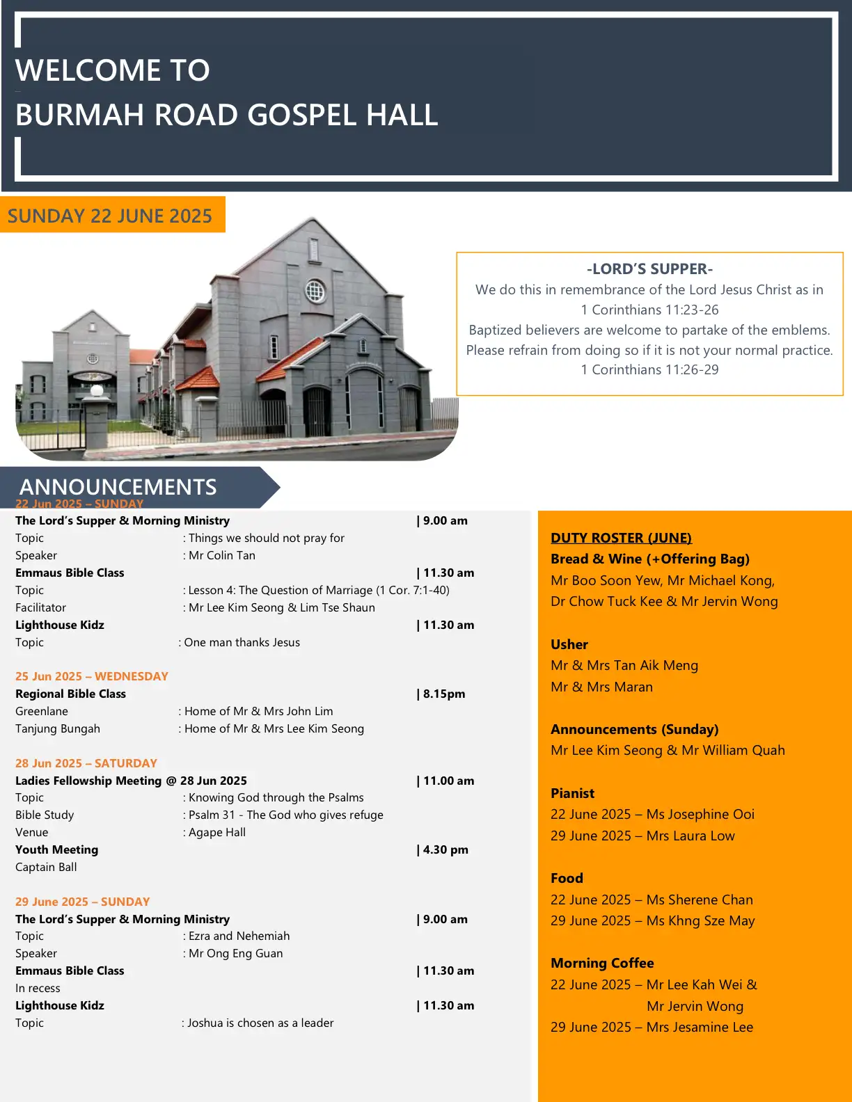 Page 1 of the bulletin