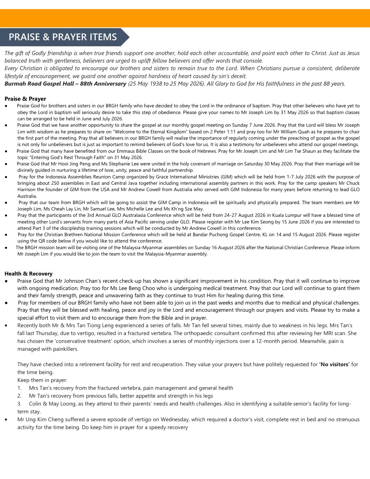 Page 2 of the bulletin