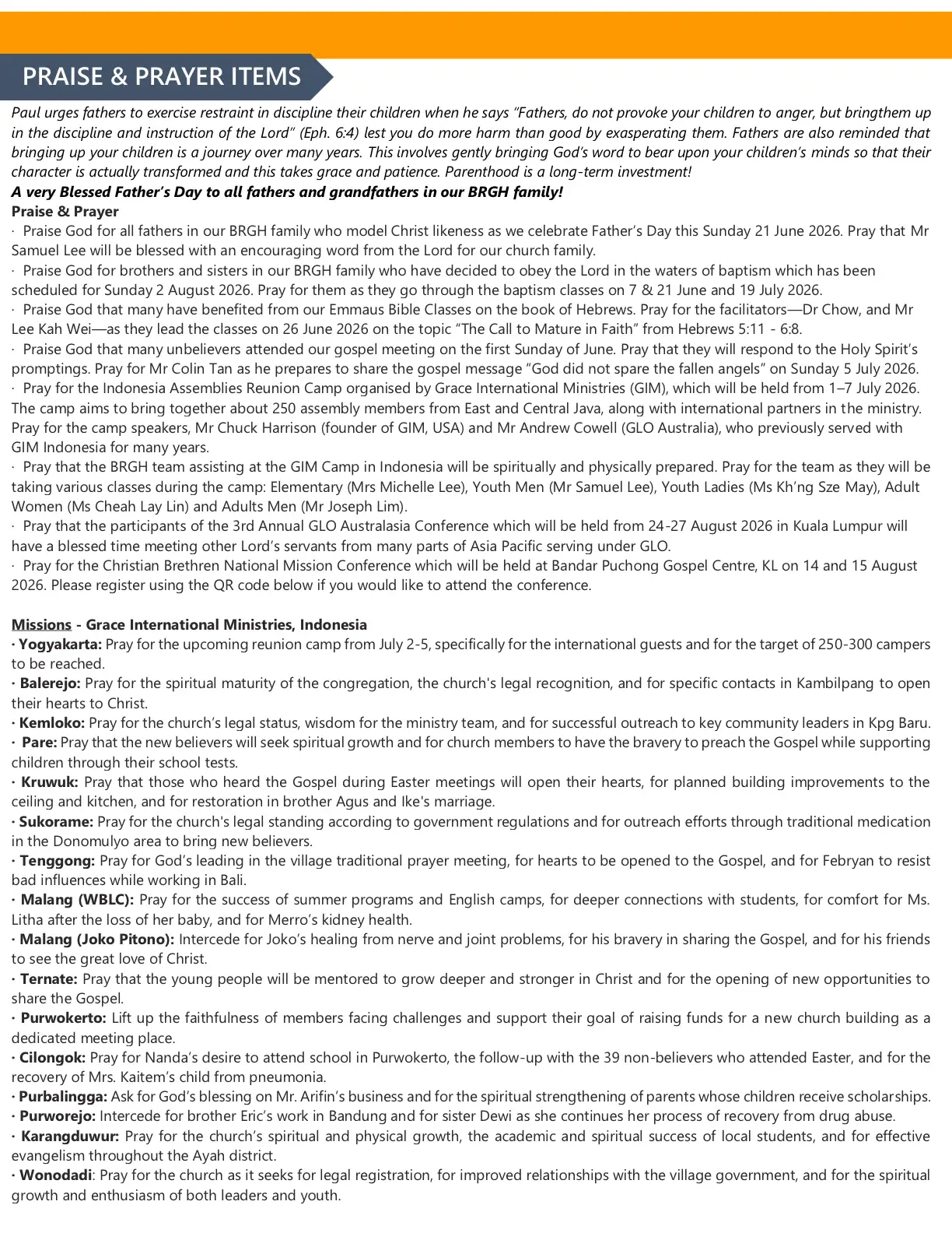 Page 2 of the bulletin