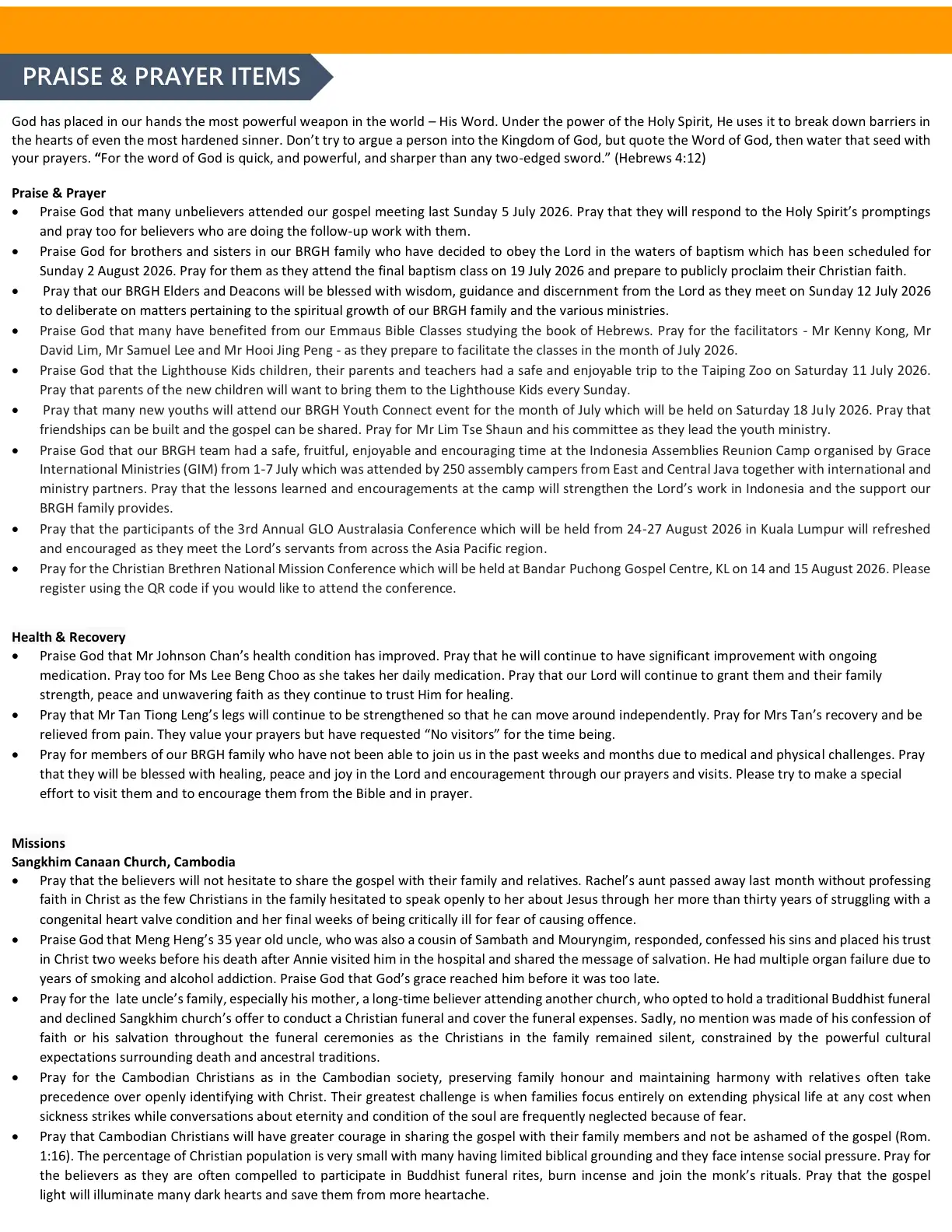 Page 2 of the bulletin
